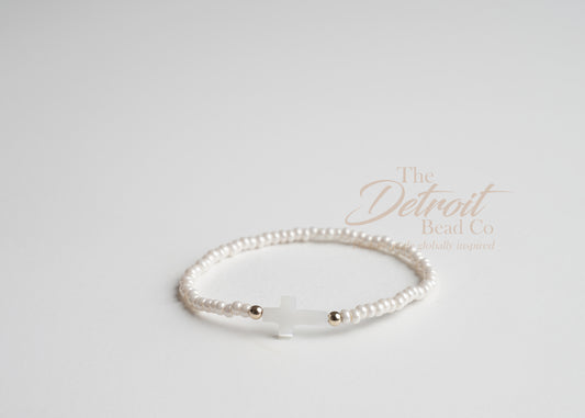 Signature Pearl Cross Bracelet