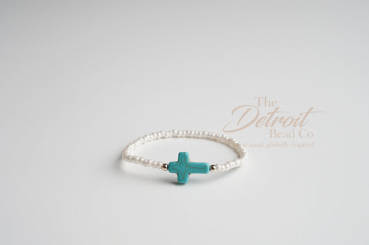 Signature Pearl Cross Bracelet